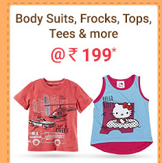 Body Suits, Frocks, Tops, Tees & more @ Rs. 199* | Coupon: M199MAY