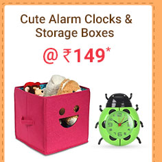 Cute Alarm Clocks & Storage Boxes @ Rs. 149* | Coupon: M149MAY