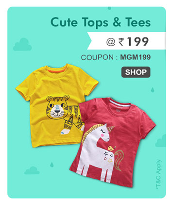 Cute Tops & Tees  @ Rs. 199*