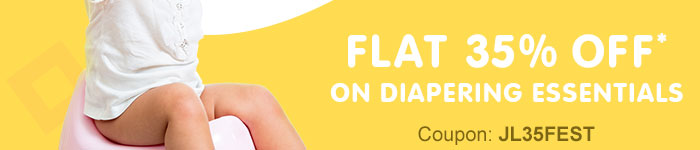 Flat 35% OFF* on Diapering Essentials | Coupon: JL35FEST