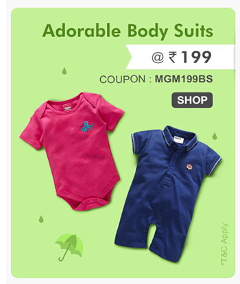 Adorable Body Suits @ Rs. 199* 