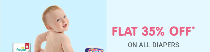 Flat 35% OFF* on All Diapers