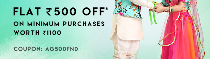 Flat Rs. 500 OFF* Minimum Purchases worth Rs. 1100