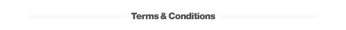Terms & Conditions Terms & Conditions