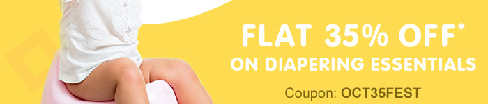 Flat 35% OFF* on Diapering Essentials | Coupon: AUG35FEST