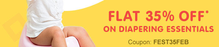 Flat 35% OFF* on Diapering Essentials | Coupon: FEST35FEB
