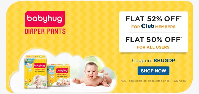 Babyhug Flat 52% OFF* for Club Members Flat 50% OFF* for All Users