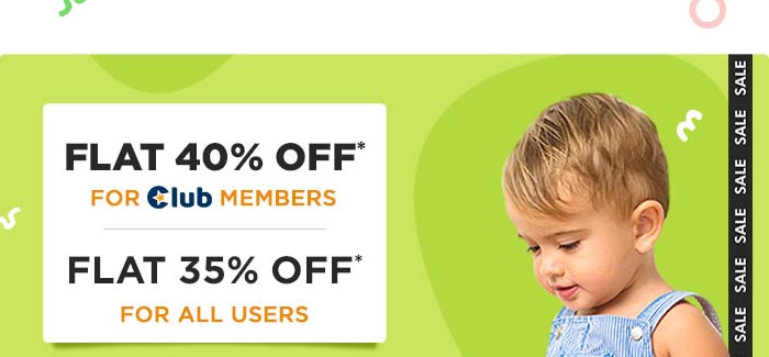 Flat 40% OFF* For Club Members FLAT 35% OFF* For All users