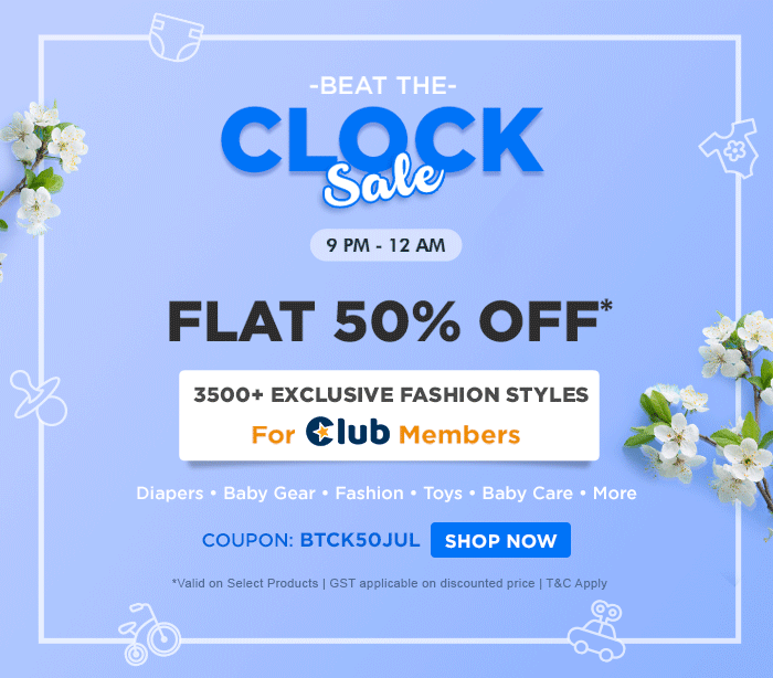 Beat The Clock Sale FLAT 50% OFF* 
