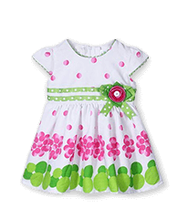 babyhug one shoulder frock rose applique