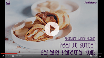PediaSure Peanut Butter Banana Paratha Rolls