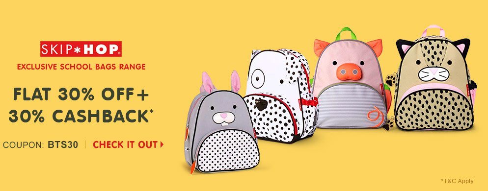 Flat 30% + 30% Cashback on School Supplies Firstcry