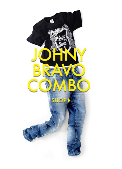 Johny Bravo combo (Denims and Black tee) Johny Bravo combo (Denims and Black tee)
