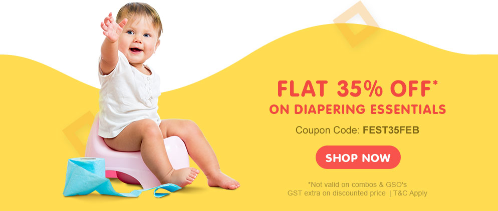 FLAT 35% OFF ON ALL DIAPERING ESSENTIALS
