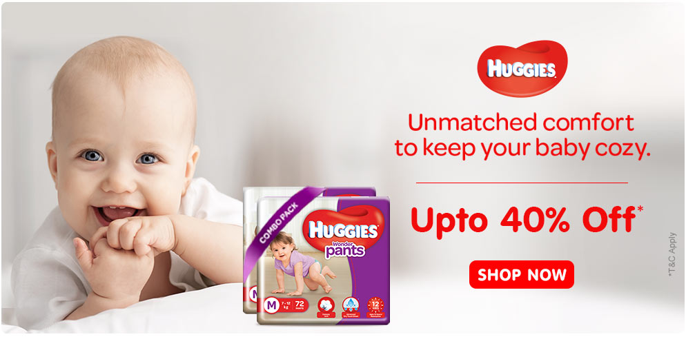 Huggies Unmatched comfort to keep your baby cozy  Upto 40% OFF*