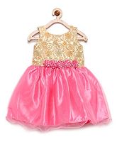 winakki-kids semi sequins work flare party dress-pink