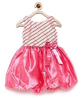 winakki-kids diagonal stripe sequenced flare dress-pink