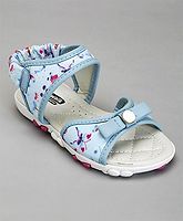 cute-walk by babyhug party wear sandals bow applique-blue