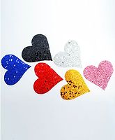 pretty-ponytails set of 6 glitter heart hair clips-multicolour