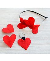 pretty-ponytails valentine love heart set of 4 accessories-red