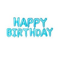 Amfin Happy Birthday Letter Foil Balloons Blue - Pack of 13