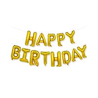 Amfin Happy Birthday Letter Foil Balloons Golden - Pack of 13
