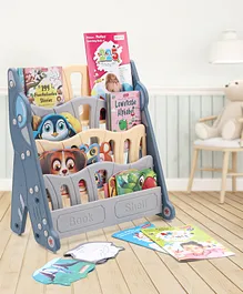 4 Shelf Multipurpose Space Shape Book Shelf For Children - Blue