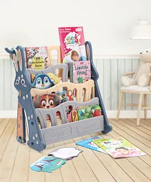 4 Shelf Multipurpose Rabbit Shape Book Shelf For Children - Blue