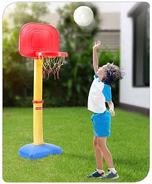 Babyhug Basket Ball Play Set With Adjustable Stand - Red & Yellow