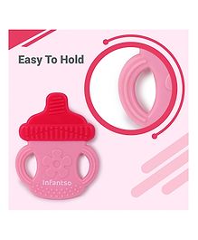 Infantso Silicone Bottle Shape Teether - Pink