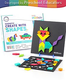 Firstcry Intelliskills Magnetic Create With Shapes STEM Puzzle 300 Patterns Learning Toy | 3+ Years | Activity & Education Toy For Preschoolers & Kids | Construction, Geometry, Problem Solving, Spatial Intelligence