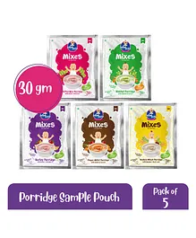 Bebe Burp Organic Baby Food Instant Mix Porridges Sample Combo  Pack Of 5 - 30 Gm Each