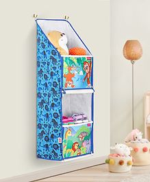 Babyhug Multipurpose Foldable Hanging Organizer Jungle Baby Print - Blue