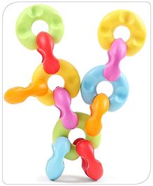 Babyhug Premium 12 pcs Chain Links Interlocking, Educational and Construction Colorful Toy| Improves Creativity And Helps Develop Hand Eye Coordination| Pre-School Toy| BIS Certified| 18 Months+