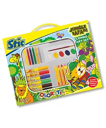 Stic Colorstix Jungle Safari Crayon & Colour Pen Kit - Multicolour