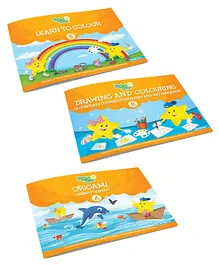 Drawing Coloring and Origami Activity Set B Pack of 3 - English
