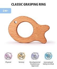 Intellibaby Wooden Classic Grasping Ring Level 1 - Brown