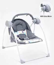 Babyhug Galaxy Electric Swing with Extra Free Motor & Remote - Grey (Without Hanging Toys)