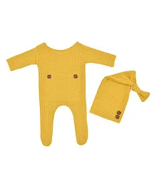 MOMISY Stretchable Photoshoot Props Bodysuit & Cap - Yellow