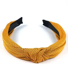 Tia Hair Accessories Diamond Printed And Knotted Hair Band - Yellow