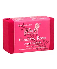 Rustic Art Organic Hand Made Cold processed Country Rose Soap - 100 gm