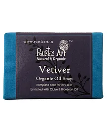 Rustic Art Organic Hand Made Cold processed Vetiver Soap - 100 gm
