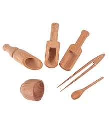 NESTA TOYS Beech Wood Sensory Toy Set of 6 - Brown