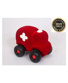 Rubbabu Natural Rubber Ambulance Toy - Red