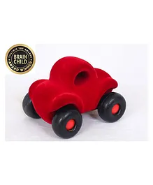Rubbabu Natural Rubber Wholedout Car - Red