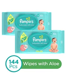 Pampers Baby Gentle Wet Wipes with Aloe 97% Pure Water - 144 Pieces
