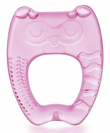 BeeBaby Owl Shaped Water Filled Teether With Carry Case - Pink