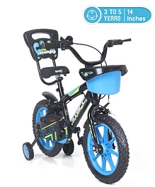 Kids 14 Inchs 99% Assembled Bicycle For Boys & Girls With Training Wheels - Blue