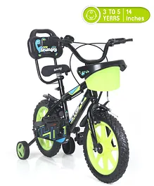 Kids 14 Inchs 99% Assembled Bicycle For Boys & Girls With Training Wheels - Green