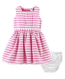 Carter's Striped Sateen Dress - Pink